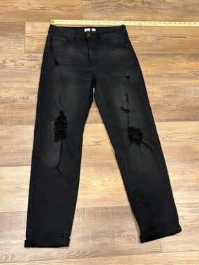 Black Label C’est Toi Women’s Straight faded distressed Leg Jeans in Black 9/28
